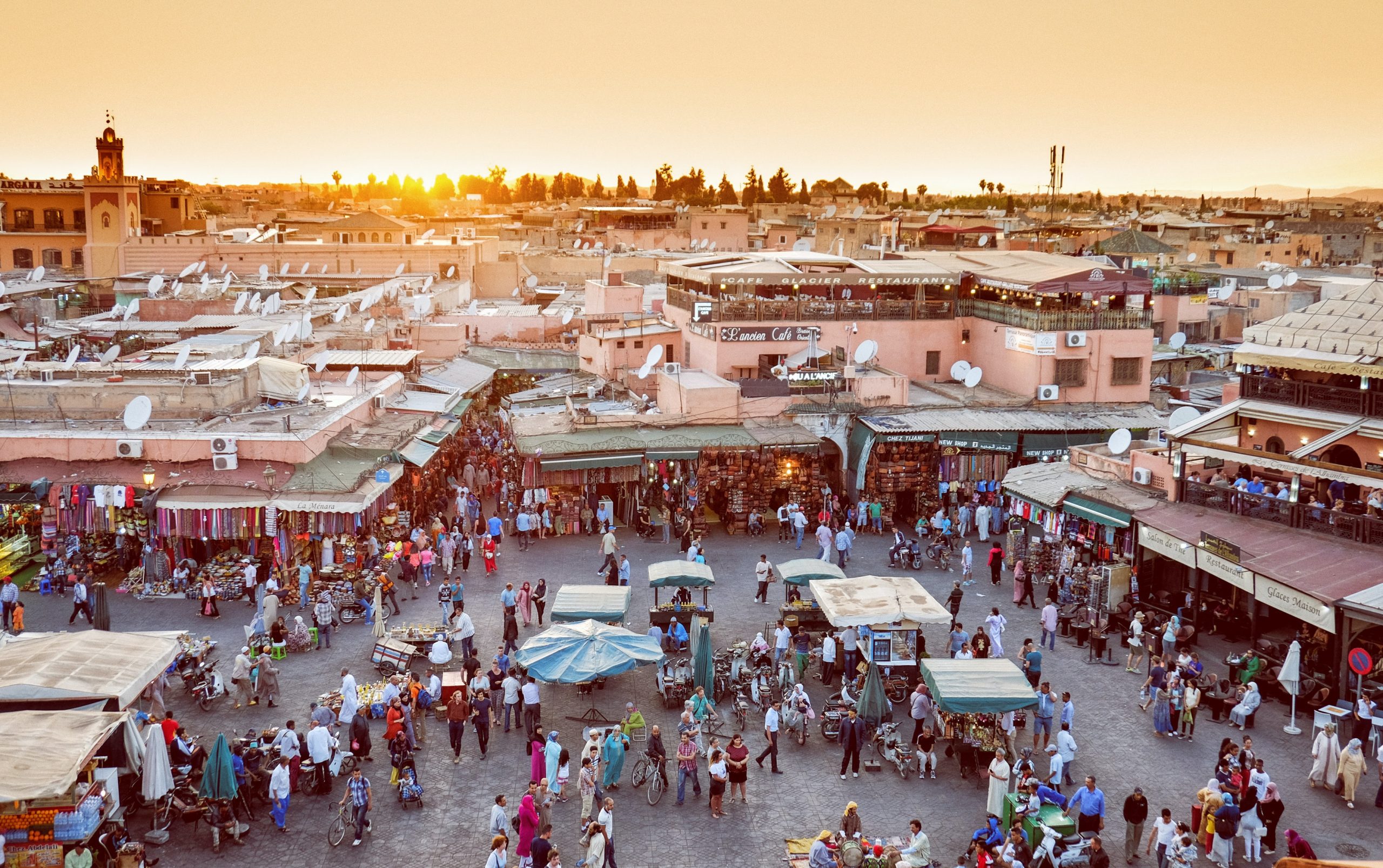 People walking the streets of Morocco